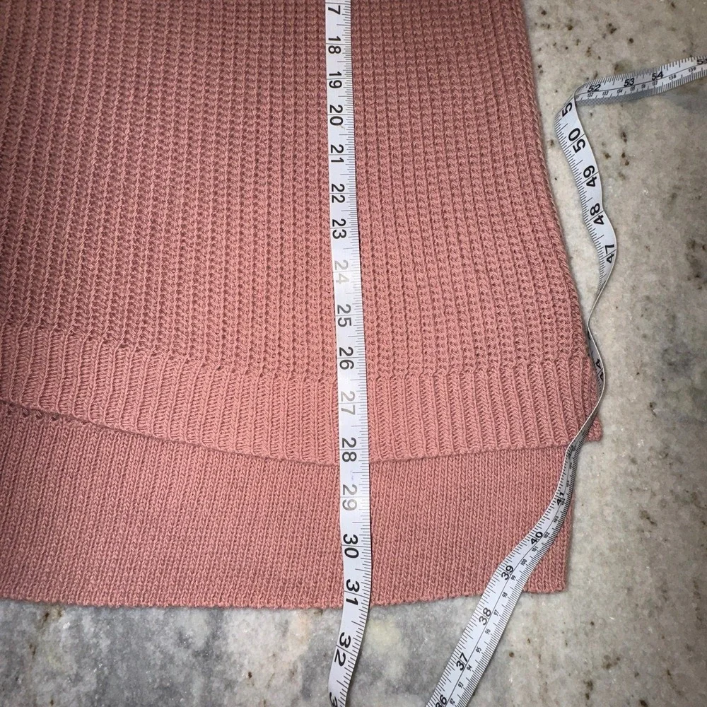 Altar'd State Women's Large Cable Knit Sweater Coral Pink Cold Shoulder - Picture 5 of 6